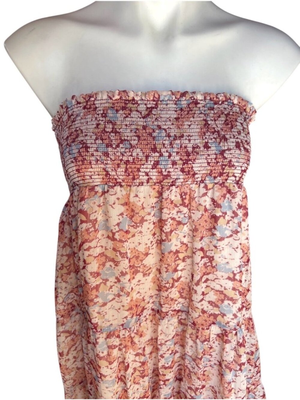 Lauren Ralph Lauren Womens Size 14W Floral Tiered Maxi Skirt Elasticize Waist - Picture 13 of 16